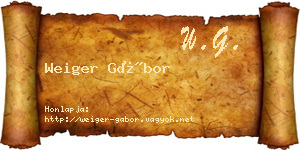 Weiger Gábor névjegykártya